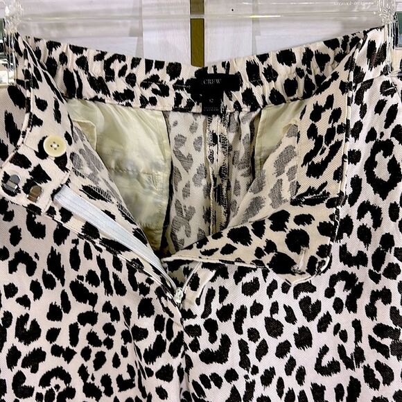 J. Crew Linen Blend Pants Size 12 Leopard Print - Picture 6 of 11